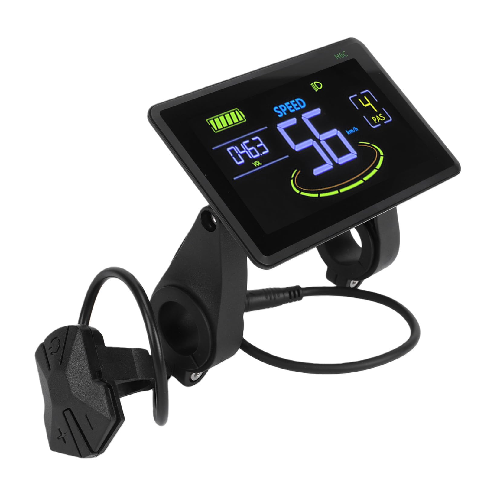 Tnfeeon Pannello di Controllo Display LCD per Bici Elettrica, Tachimetro per Scooter con Connettore ABS 5P con Livello della Batteria e Dati in Tempo Reale, Schermo Ad Alta visibilità per Pendolari