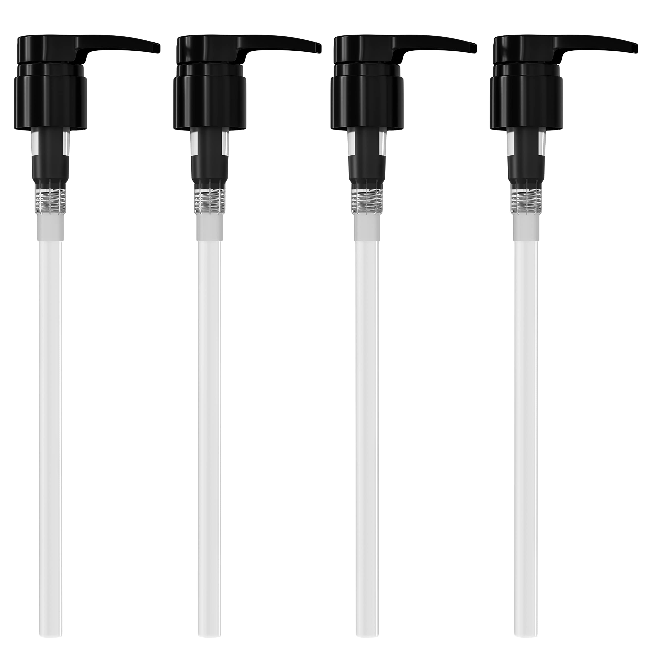 Shampoo/Conditioner Pumps, 4 Pack, for 1 Liter Bottles (Black)