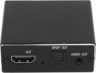 4K Sound Extractor, Convert to Optical SPDIF 3.5mm Audio Extractor Adapter with 2.0CH 5.1CH Pass Modes, for Speaker Amplifier Headphone Home Theater Gaming