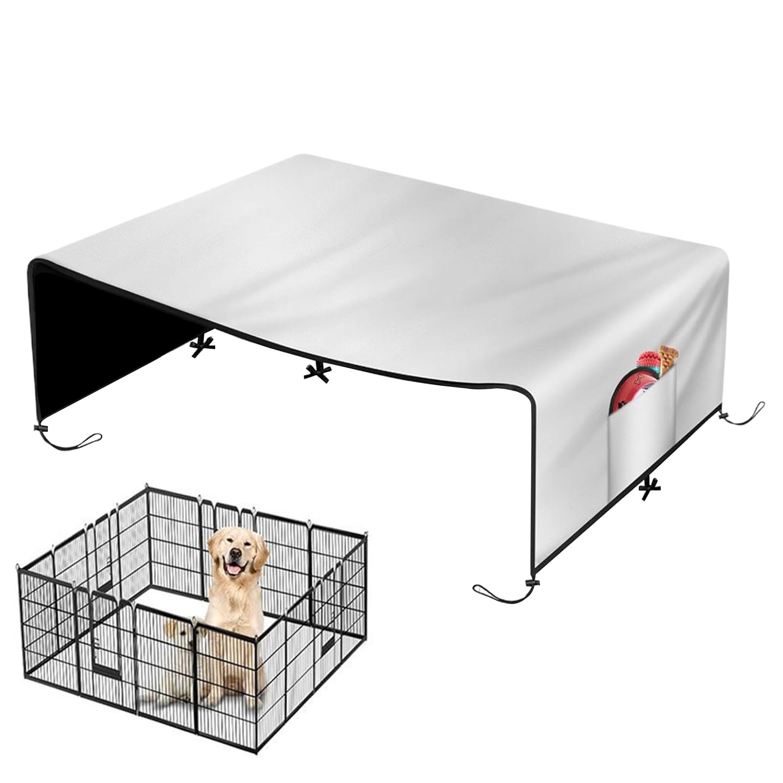 Housse pour Chenil,Bâche 210D Oxford pour Intimité Totale - Grande Bâche Imperméable pour Chenil - pour Extérieur Camping Jardin Plage Parc Réunion Familiale Patio Pique-Nique