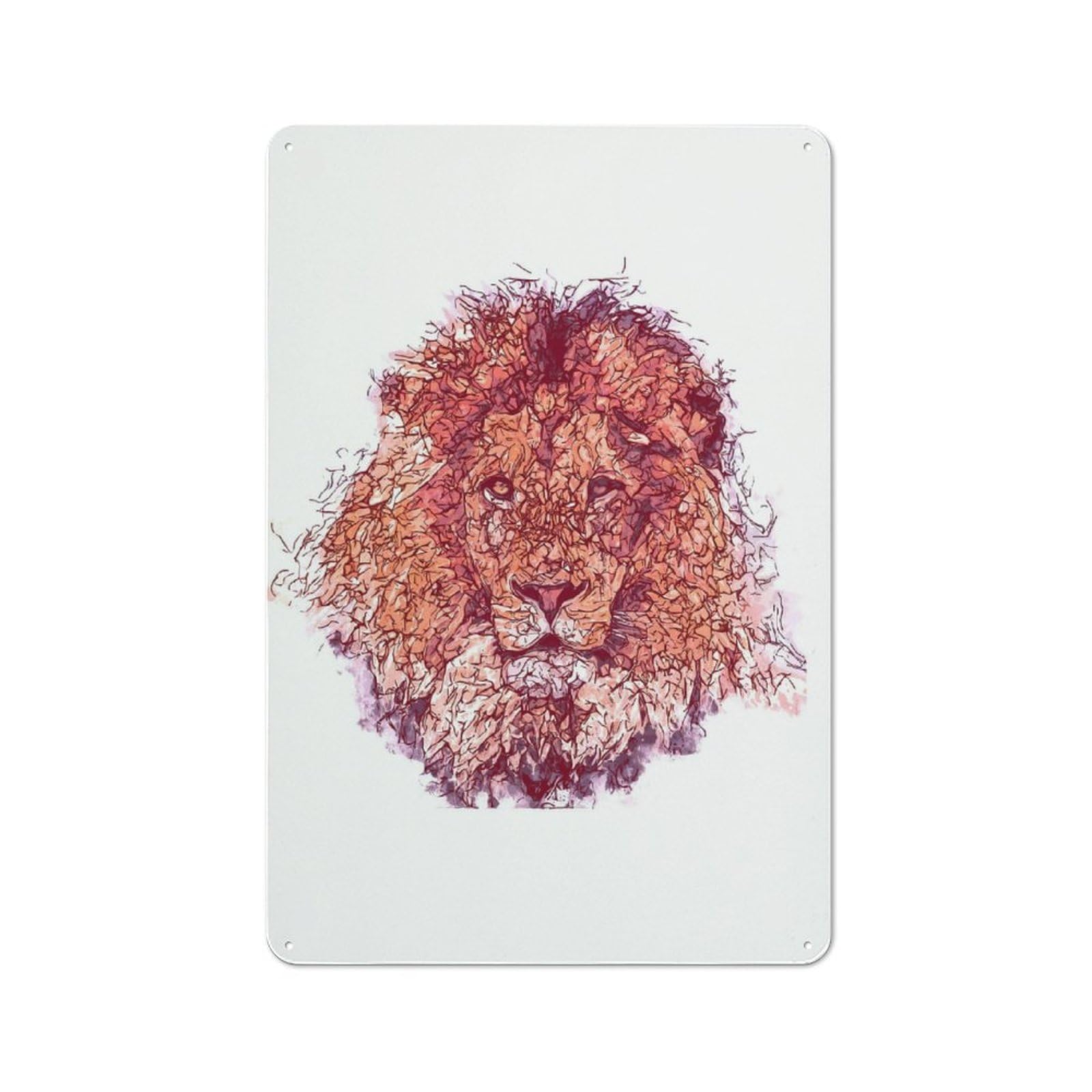 Smart A King Lion Metal Desk Wall Sign 30x20cm, Creative Space Decor for Workspace, Cafe, Shop Or Desk Area