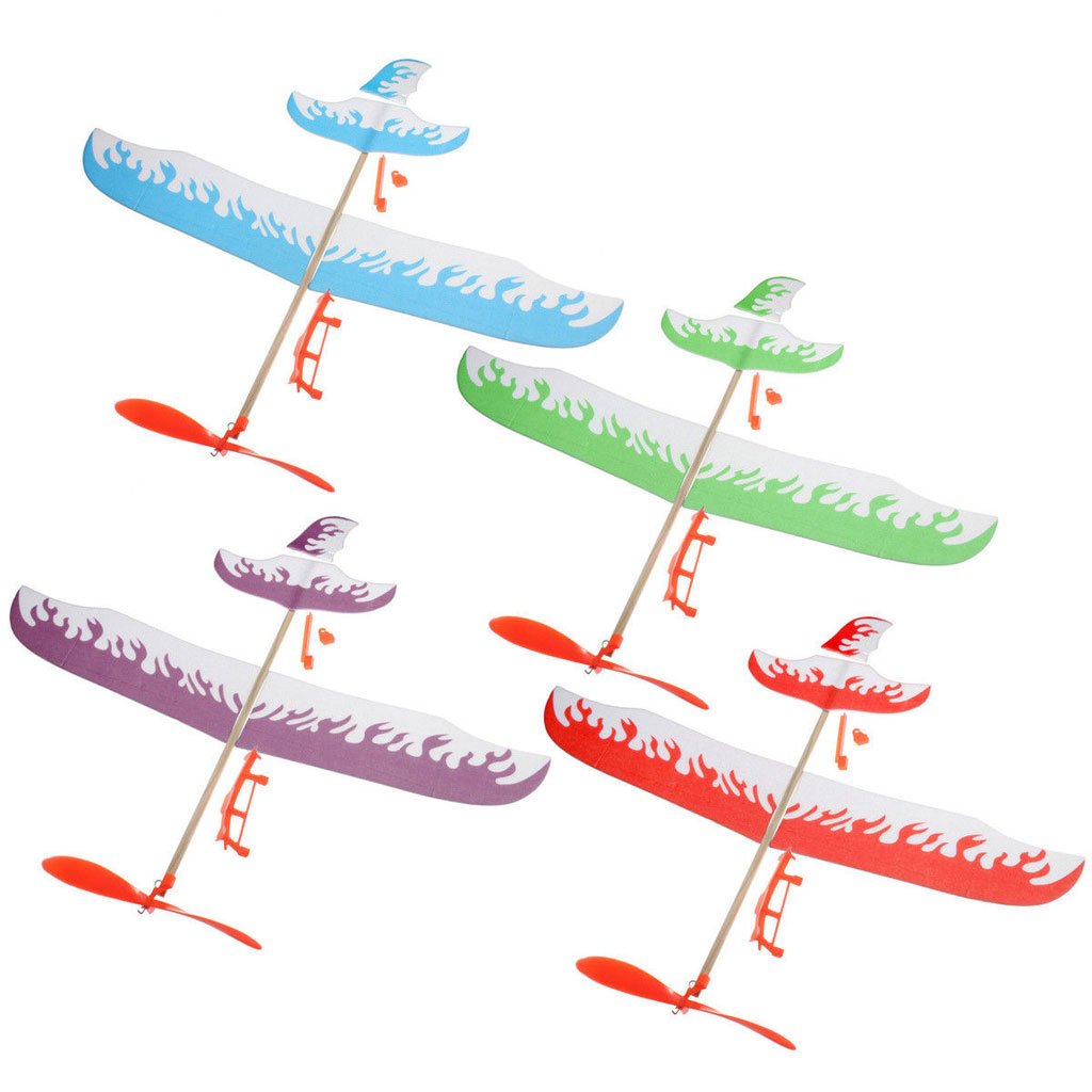 Club Bollywood®DIY embly Airplane Model Launched Powered by Rubber Band Purple| Models & Kits | (Non-)|