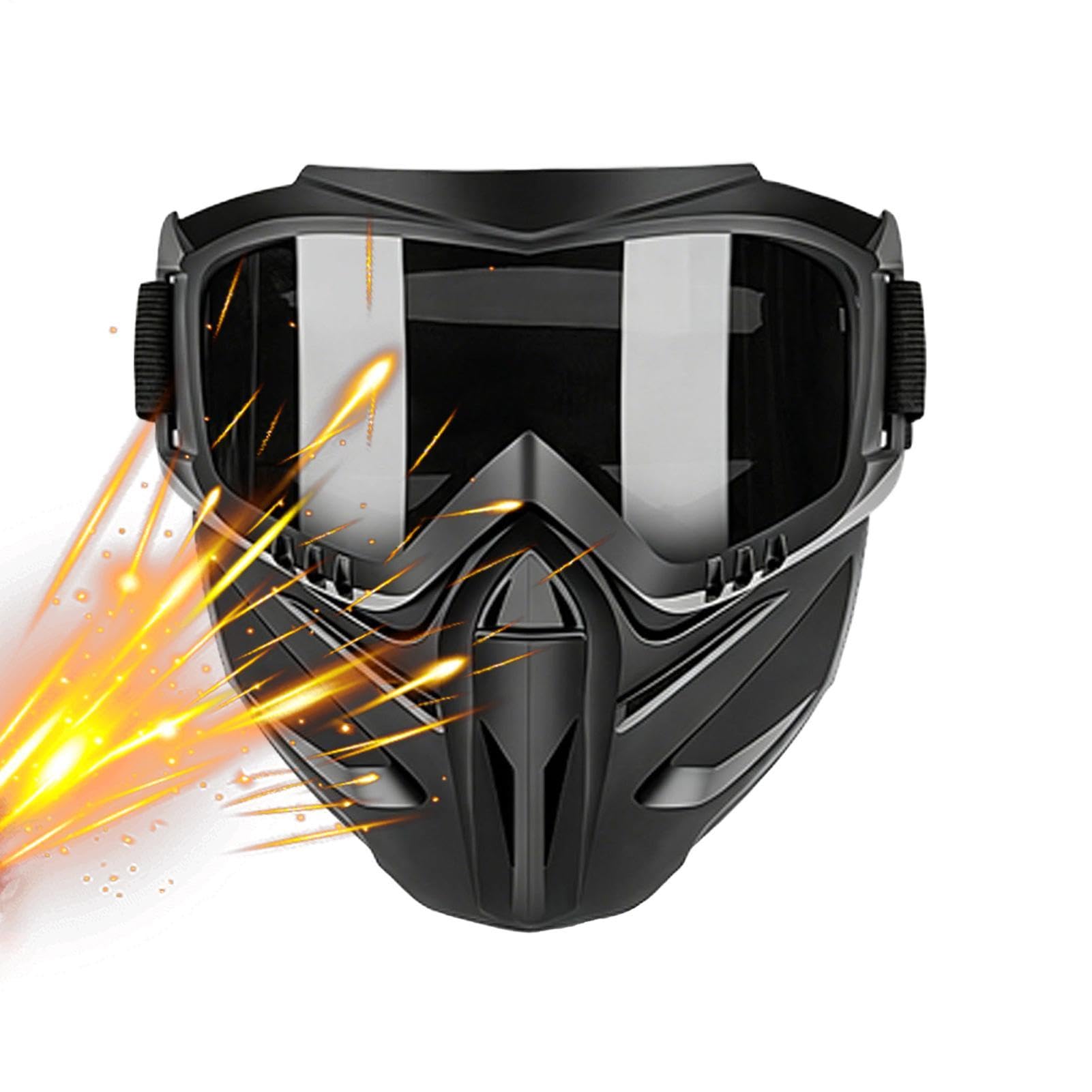 Anti Fog Riding Face Cover | with Detachable Goggles Windproof Outdoor Shield - 2 in 1 Adjustable Face Cover for Motorcycle Riding - for Men Cycling Work Welding