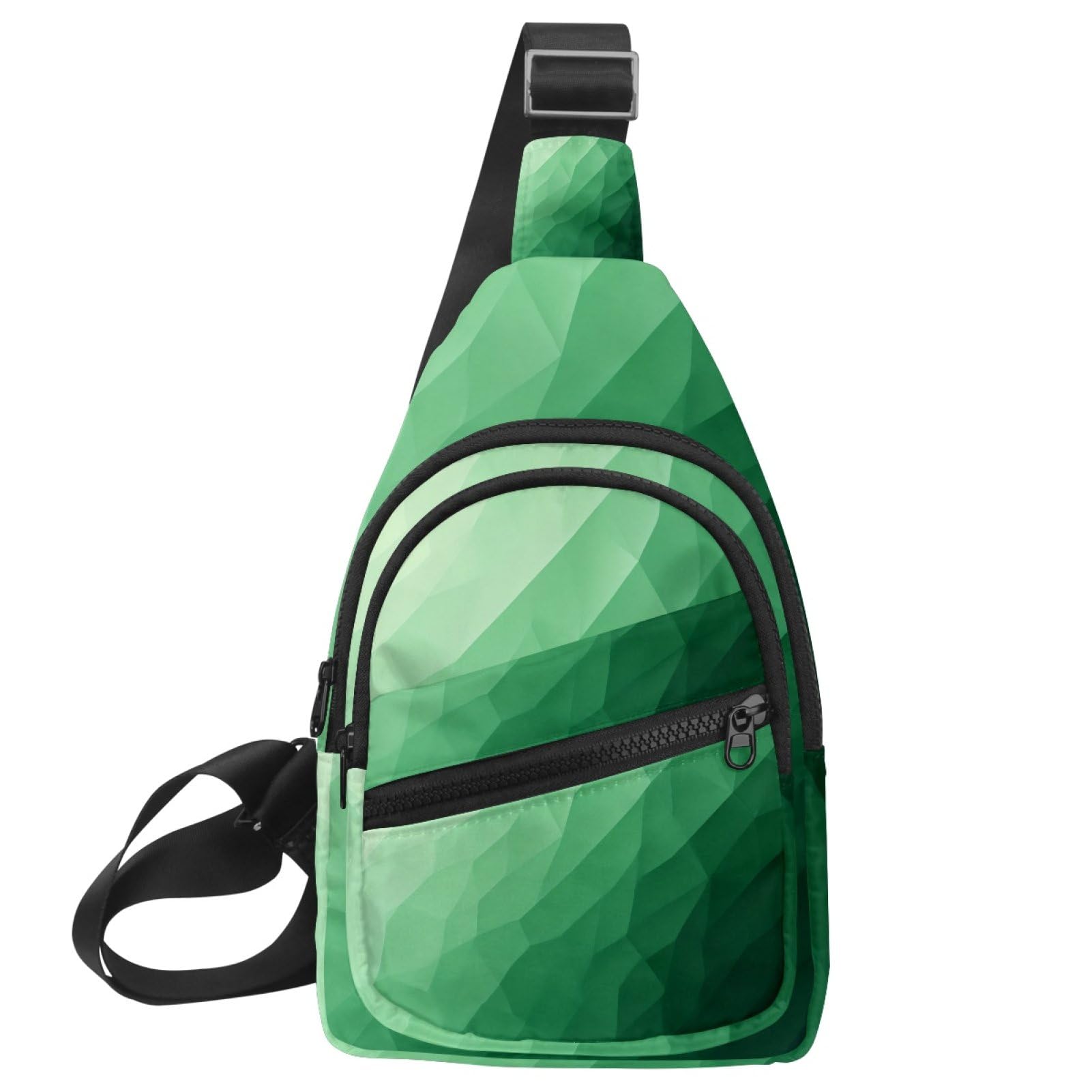 Sac à dos à bandoulière vert texturé avec sangle réglable multisport