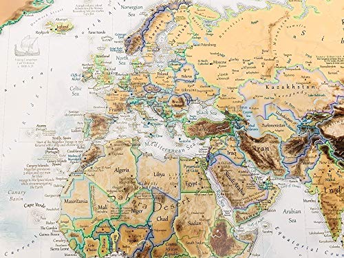 Executive World Push Pin Map - The Magellan World Map - Large Framed Map - Professional Cartography #TOP4