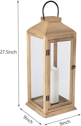 Miniatura 3 de Bdor Faroles decorativos extragrandes  Linterna impermeable IP65 de 27.5 pulgadas con velas sin llama, linterna decorativa para decoración del