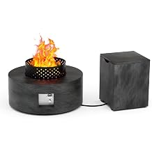 2-Piece 30" Propane Fire Pit Table for Outside Patio with Hidden Tank Table