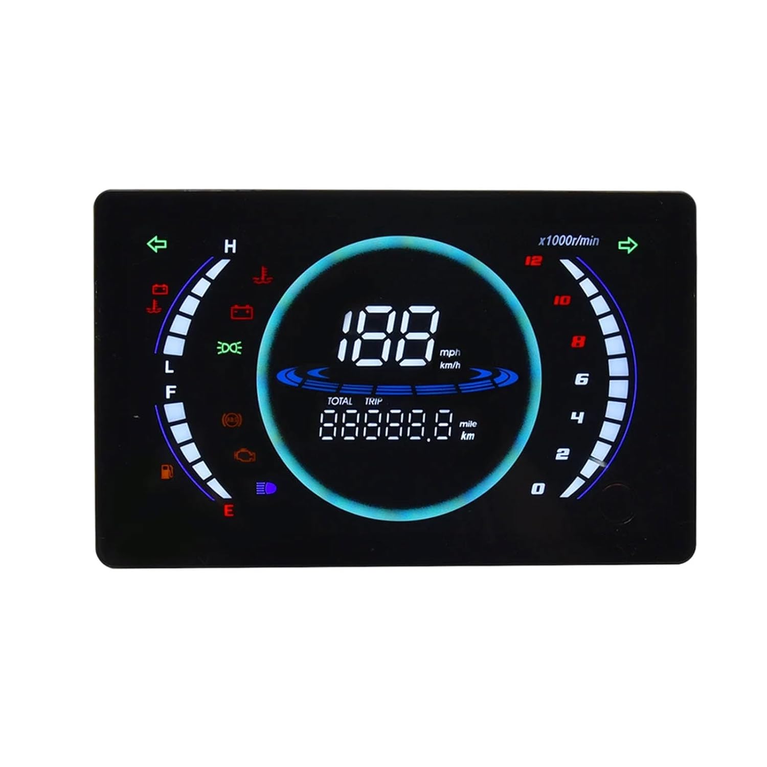 Motorcycle Digital Dashboard Adjustable LED Speedometer Tachometer with RPM Temperature Gear Display Motorcycle Tachometer with Gear Indicators