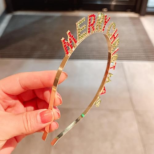 Miniatura 6 de Diadema de diamantes de imitación de Navidad para mujer, diadema de cristal para mujer, diadema para el pelo, tocado cosplay, disfraces, día