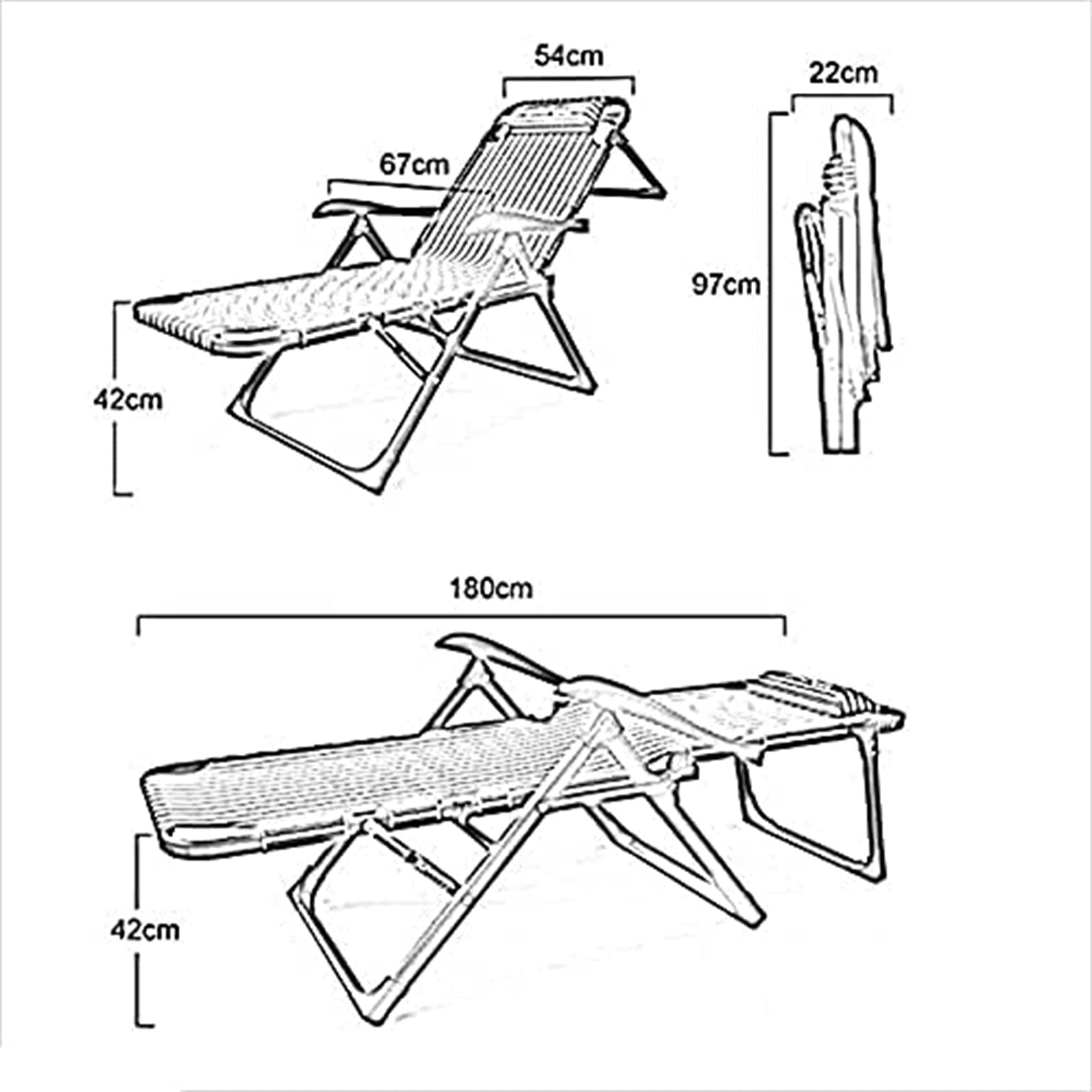 Sillón de gravedad cero, sillón para exteriores, sillón de gravedad cero, sillones reclinables para exteriores, sillas reclinables para patio, terraza para acampar, sillón para jardines (Color : A)