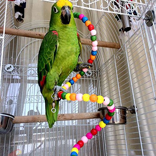 Sage Square Jumbo Playful Natural Wood Bead Swing Flexible Ladder Toy for Birds - 100 cm