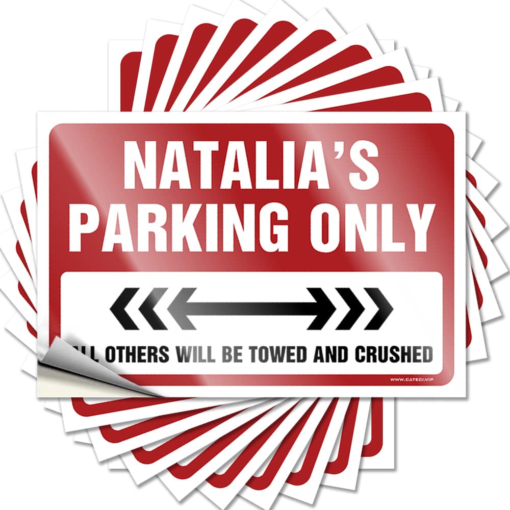 Sticker Cheap Mancave Stuff for Men Waterproof - Natalia's Parking Only Door Self Adhesive Decal for Football Use(6X9CM)