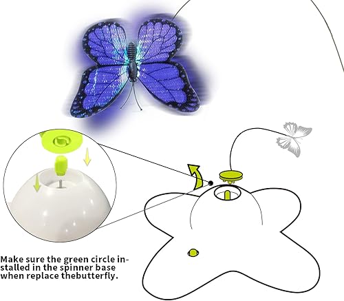 Miniatura 6 de ALL FOR PAWS Juguete interactivo de mariposa para gatos, juguetes automáticos de varita de mariposa para gatito, juguete eléctrico para gatos de