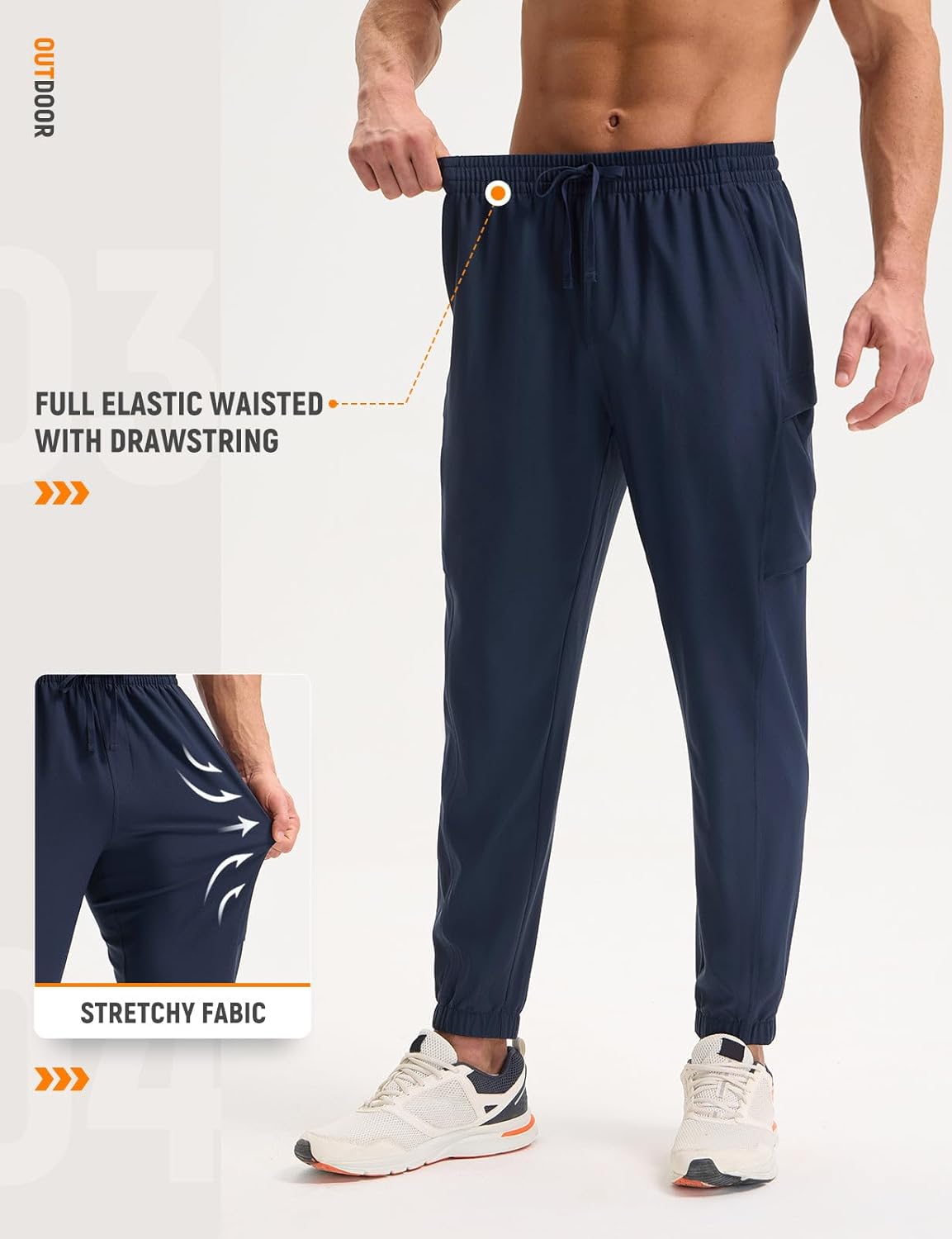 baleaf Men’s Hiking Pants Lightweight Quick Dry Joggers with Pockets Cargo Pants Water Resistant Breathable Jogger - Image 5