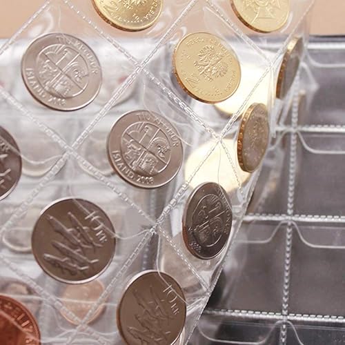 Fydun 250 Pocket 10 Page Álbum de monedas Colección de libros Colección de libros Marrón Amplia gama de usos (negro)