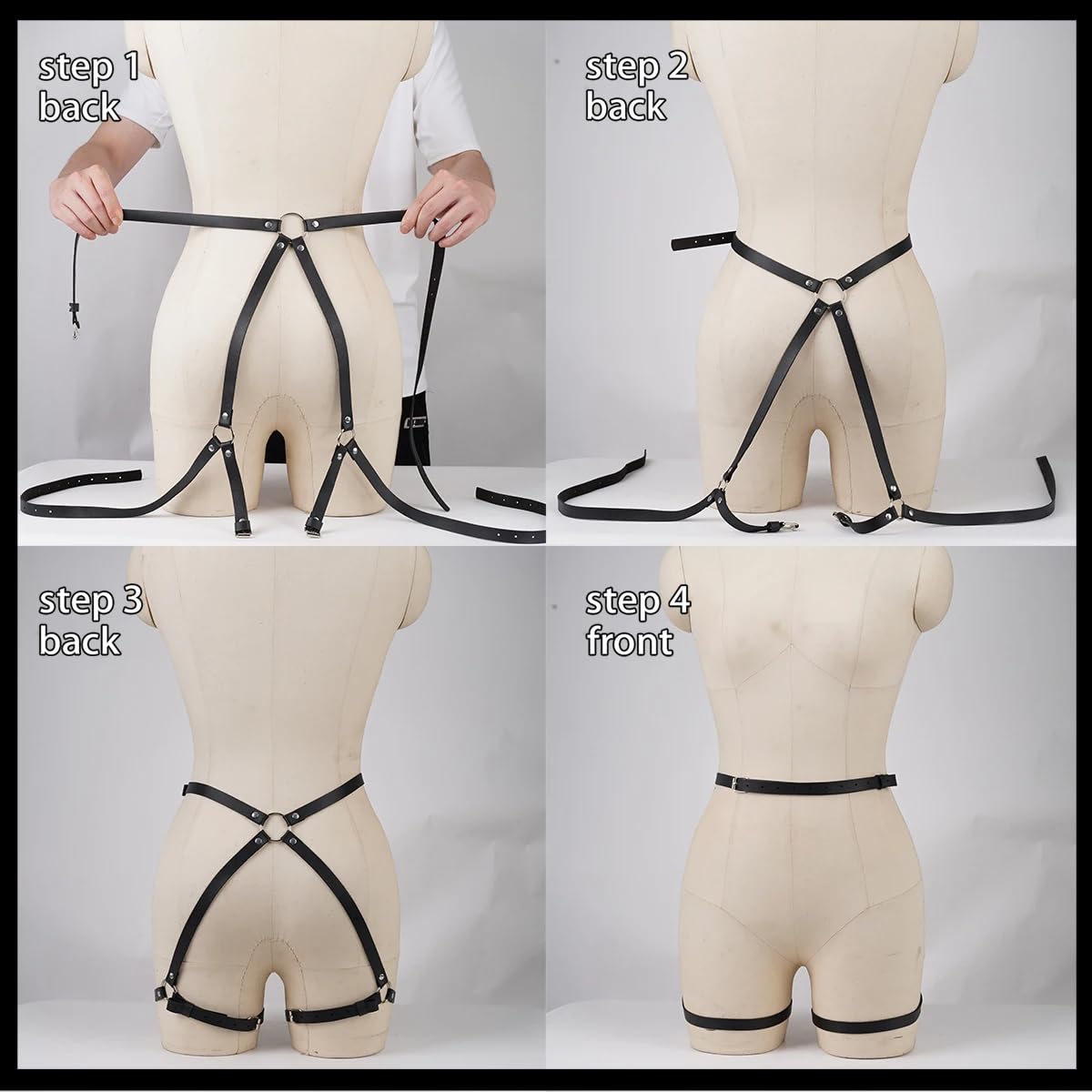 Punk cinturón de cuero, joyería Accesorios gótico liga partido mujeres Piernas fitness decoración-YD512