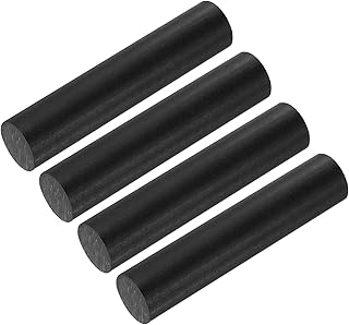 sourcing map Barra de plástico ABS redonda sólida de 20 mm x 100 mm, color negro, para material de modelo de bricolaje, fabricación de modelos arquitectónicos, mesa de arena, paquete de 4
