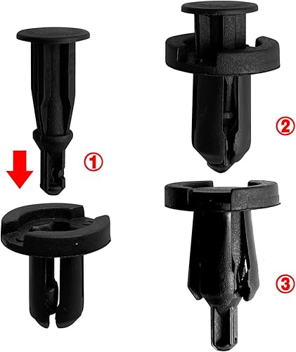 Miniatura 3 de 20 clips de remache para parachoques delantero y trasero de 0.394 in compatibles con Acura Honda 91503-SZ5-003, negro