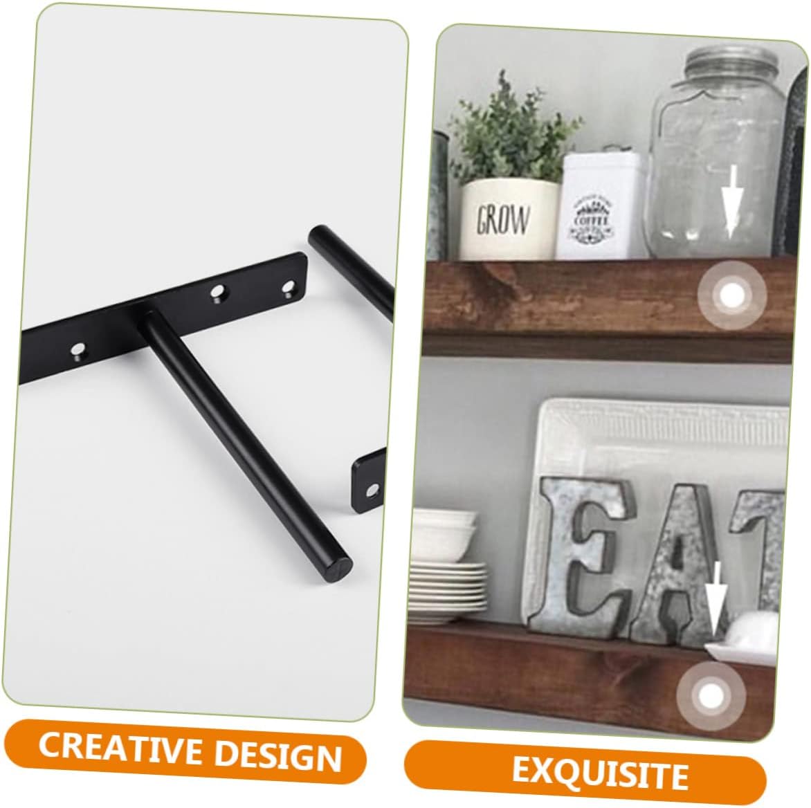 6 Sets Heavy Duty Invisible Shelf Brackets of Premium Wall Mount Support Brackets for Floating Shelves Easy to Install Durable Material for Home Storage and DIY