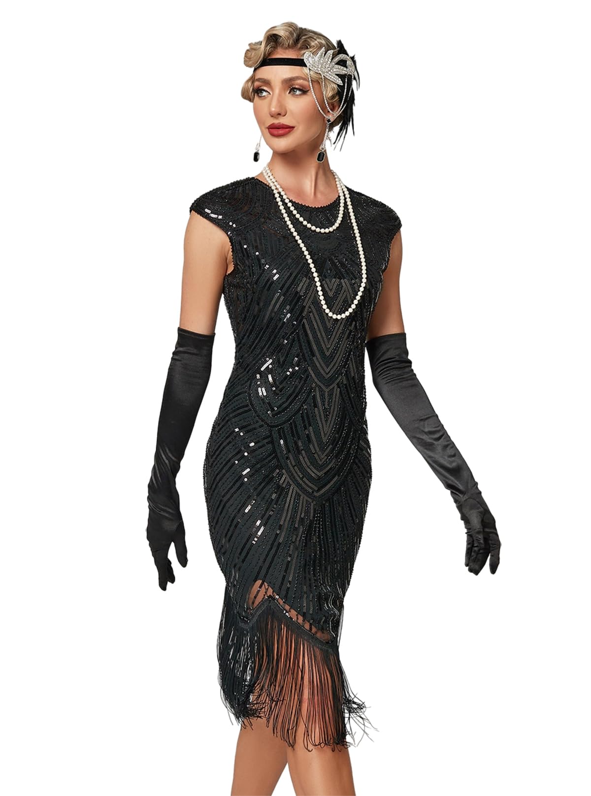 Viloree 1920s Vestido Anna Flapper Gran Gatsby Fiesta Vintage Retro Cóctel
