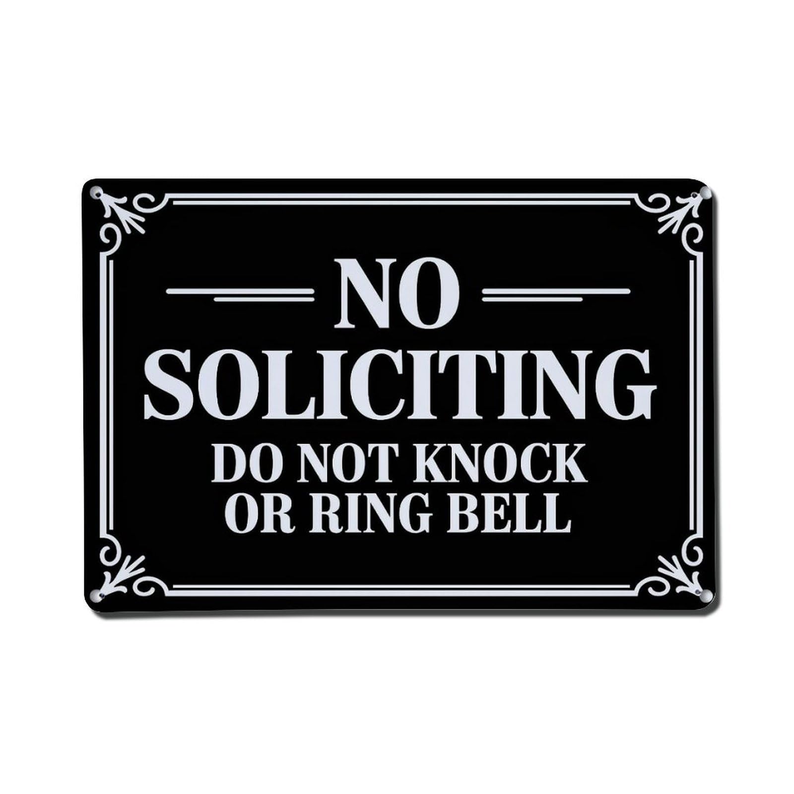 Nestemfo Vintage No Soliciting Do Not Knock Tin Sign Metal Sign, Living Room,Bar, Home, Bedroom Wall Decor,Retro Metal Poster 8X12 Inches