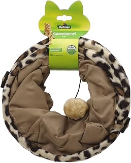 Dehner Leo Túnel para Gatos, diámetro de 25 cm, Longitud de 50 cm, poliéster/Metal, Color marrón