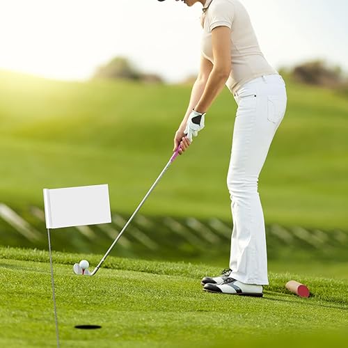 Miniatura 4 de 50 banderas de marcado de 2 x 3 pulgadas con poste de acero, banderas de estacas de vinilo, banderas de césped para patio, industriales