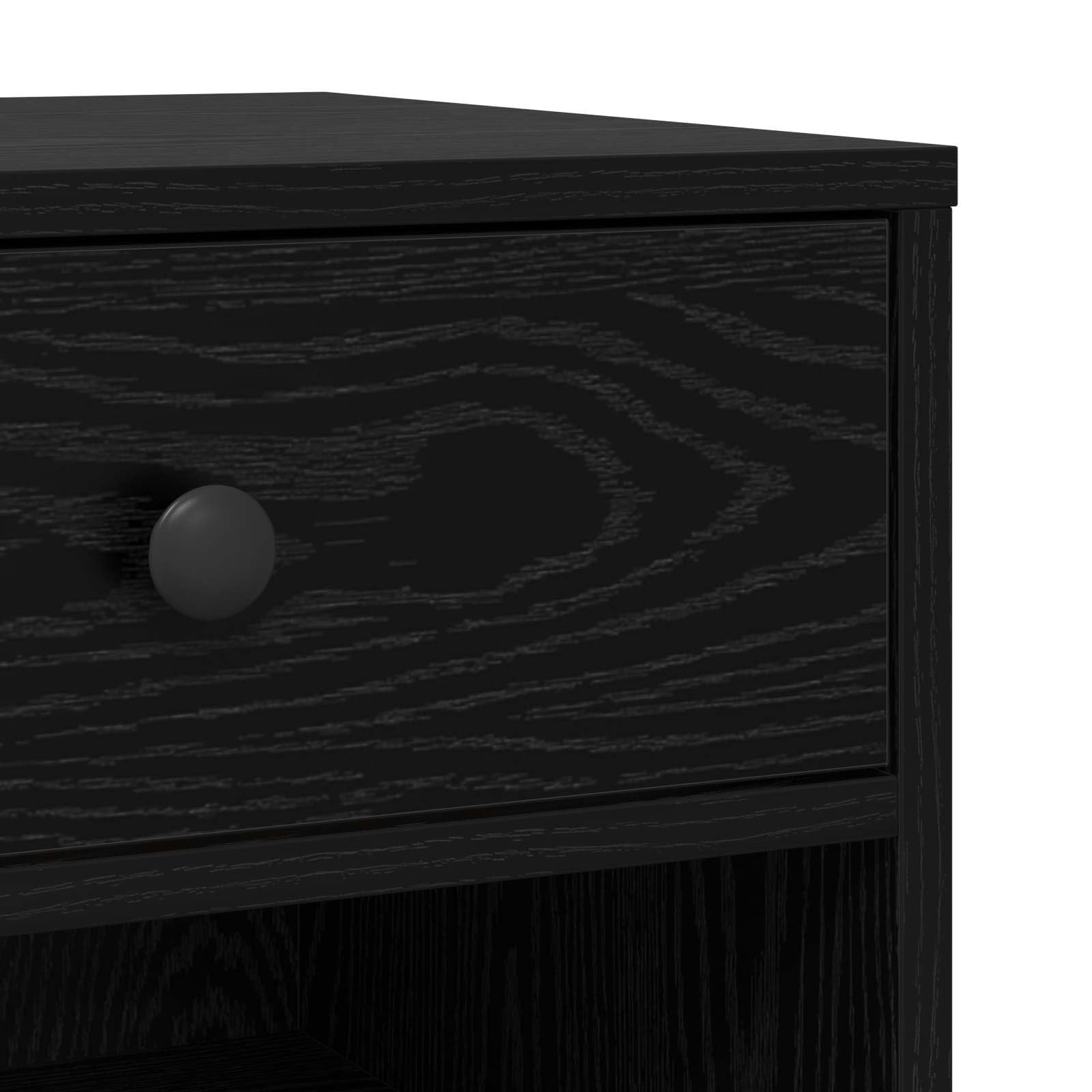 Druckerständer mit Rollen aus Holzwerkstoff in Schwarz Eichen-Optik, 60 x 40 x 68.5 cm, mit Schubladen für Stauraum, rollbares Design für Flexible Büroorganisation