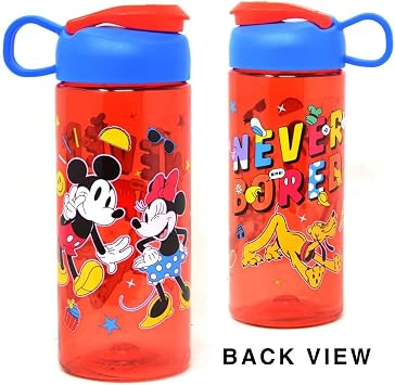 Mickey and Minnie Water Bottle Set - Disney School Supplies Bundle with Mickey Drinking Bottle Plus Stickers and More | Disney Canteen for Kids