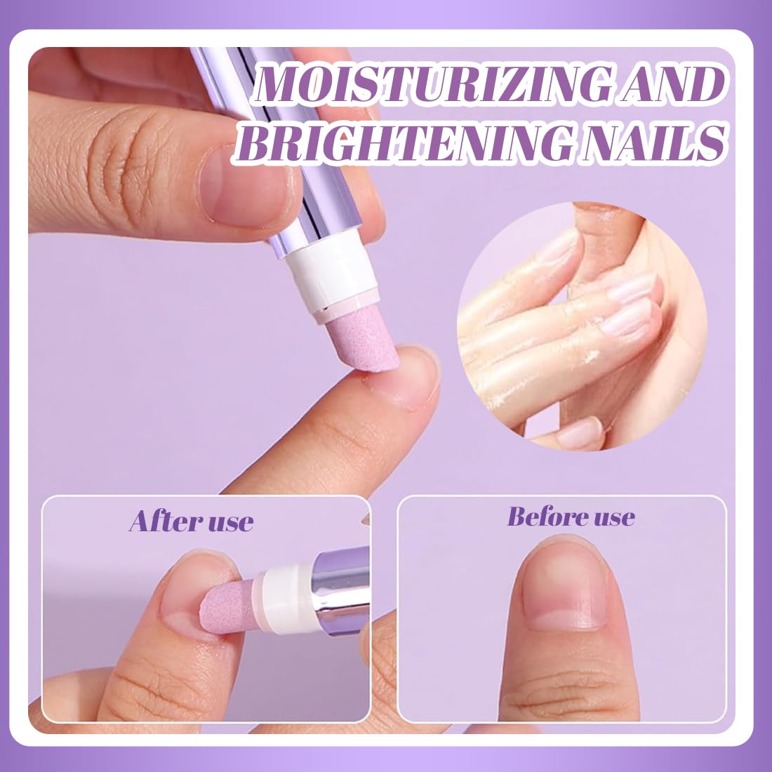 3-in-1 Penna per l'olio per cuticole, penna per olio per le cuticole pusher con punta in ceramica, penna per rimuovere cuticole idratante e illuminante, per unghie secche e stressate