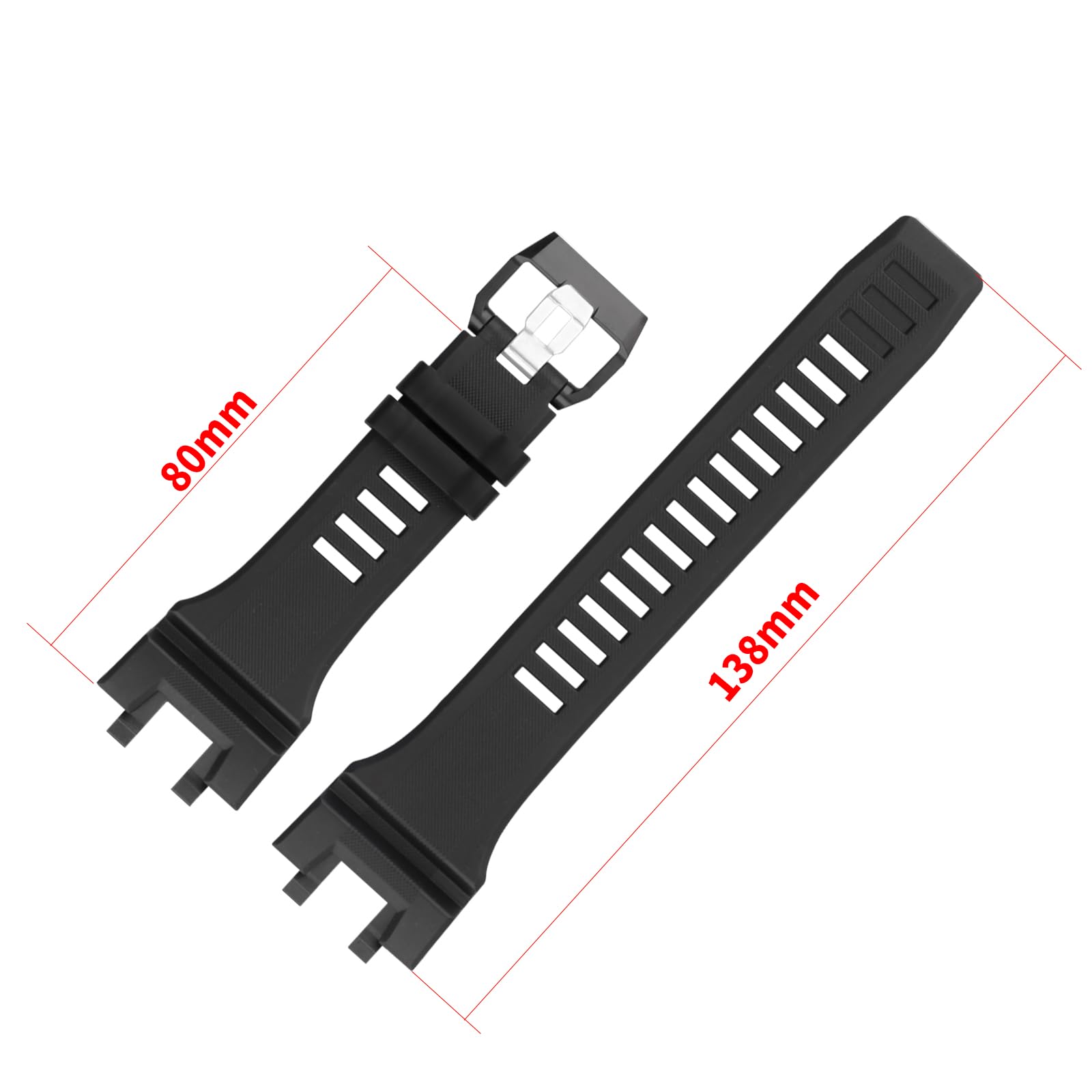 Topuly 29mm×17mm Resin Watch Band Compatible for Casio GBA900 GBA-900 Strap Wirstband accessories replacement for Men and Women, Black