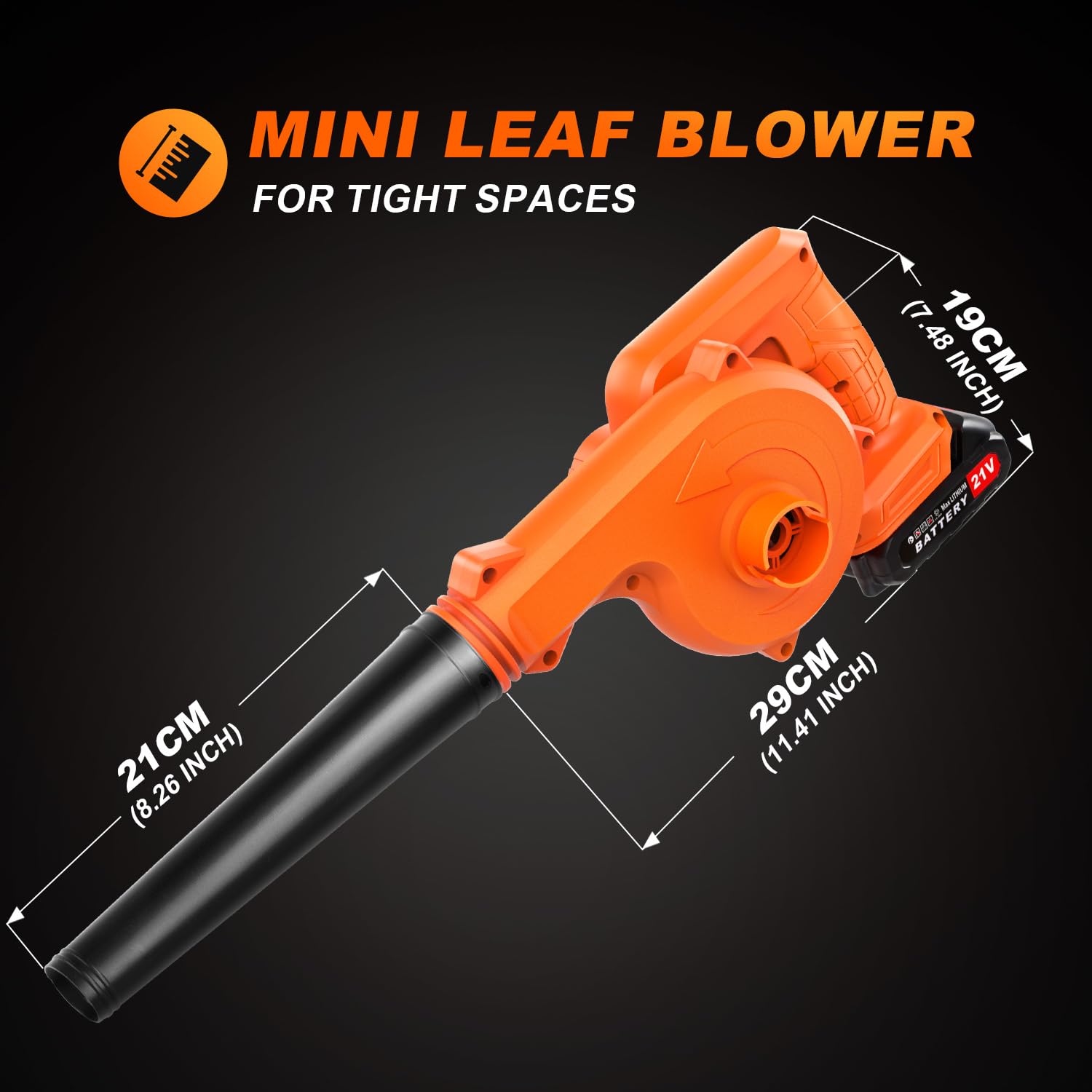 Mini Souffleur Aspirateur de Feuilles sans Fil Leger Souffleur Electrique à Batterie 4.0Ah Aspirateur a Main Portable avec 4 Buses pour Voitures Jardin Maison Ordinateur Animale