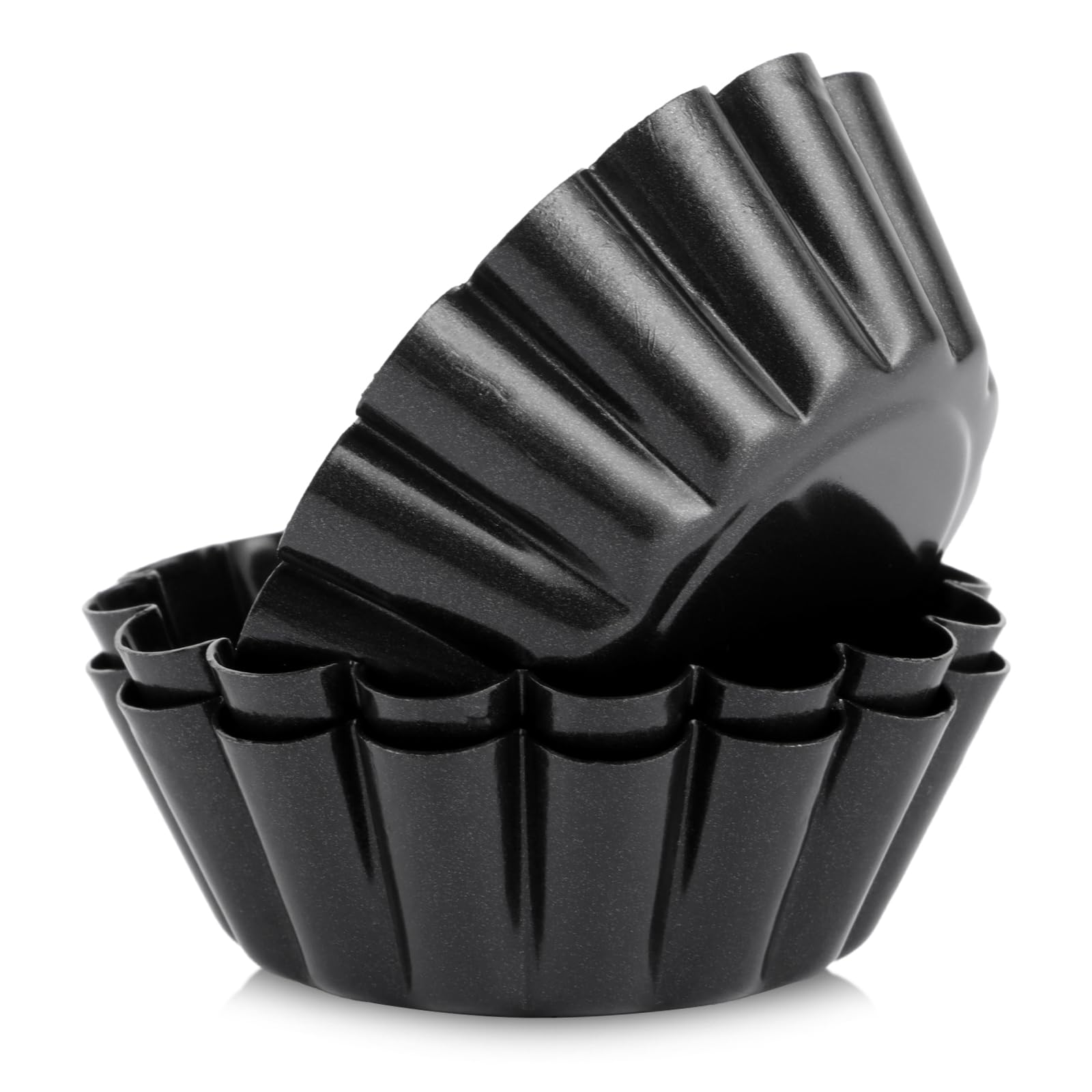 20 Pièces Mini Moules à Tartelette, Moule à Muffin en Acier au Carbone, Mini Moules à Tarte, Moules à Gâteau, Moule à Crêpe, Moule à Muffin Antiadhésif pour Pudding, Gâteau, Cupcake, Muffin Ø