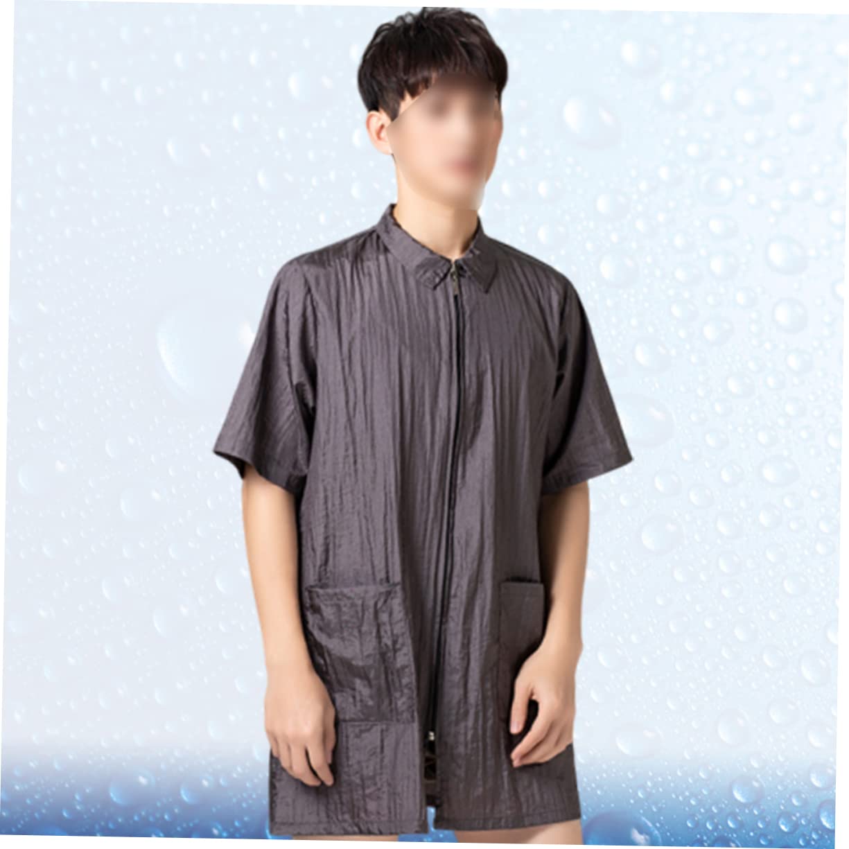 FRCOLOR 2pièces Blouse De Pour Cheveux Grise Vêtement De Travail à Manches Courtes Pour Et Femmes Capillaire Pratique Et Étanche