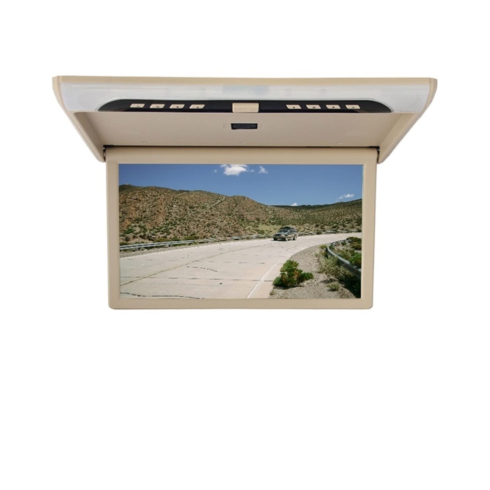 19 Cal samochodowy odtwarzacz wideo HD ekran LCD 1080P Monitor samochodowy wyświetlacz do montażu na dachu MP5 Auto telewizor sufitowy USB FM głośnik Link(19 inch Grey)