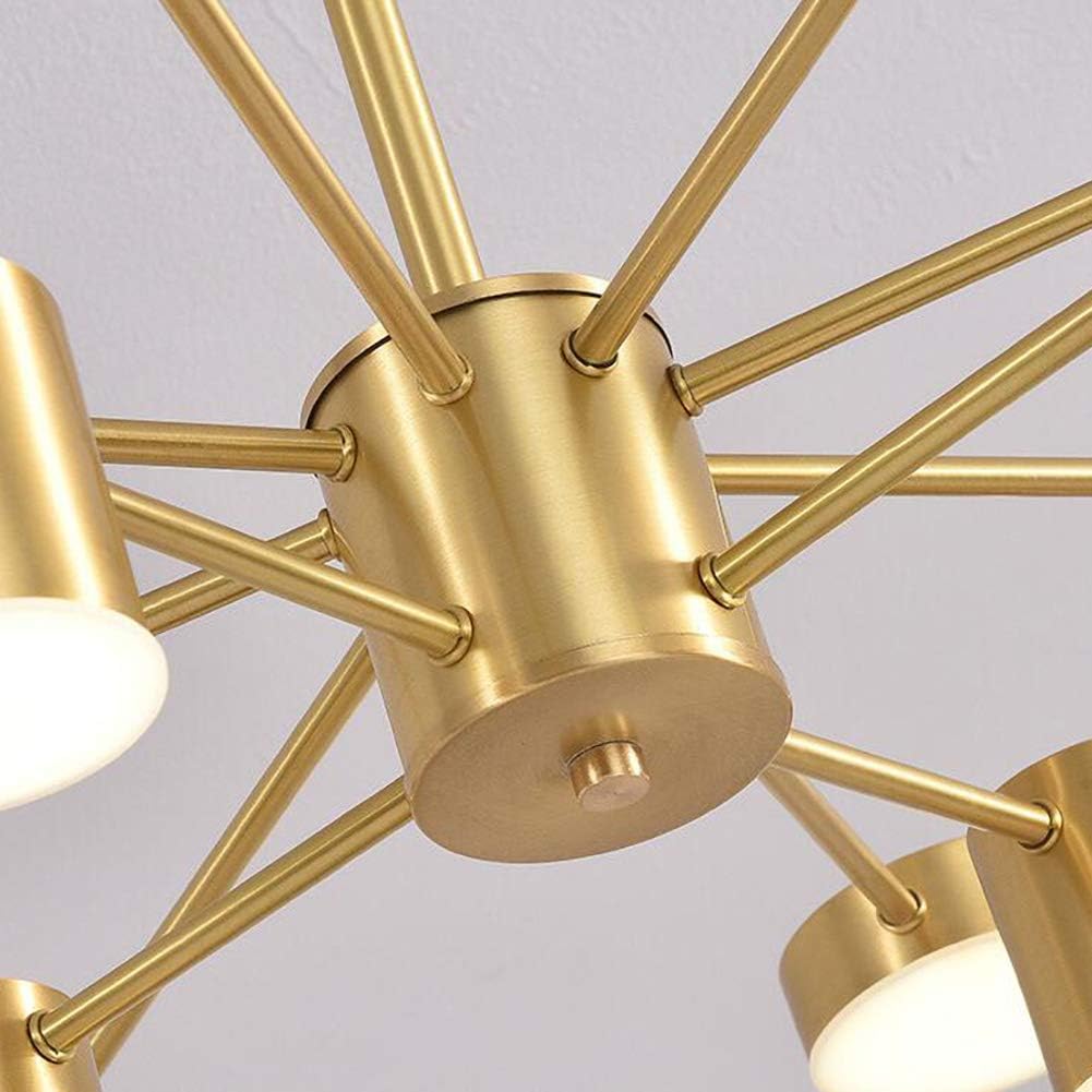 Modern Led Chandelier Garwarm 12 Lights Sputnik Pendant Lighting Brushed Brass Ceiling Light Fixture for Bedroom Livingroom Dinning Room,Copper.,8 Lights