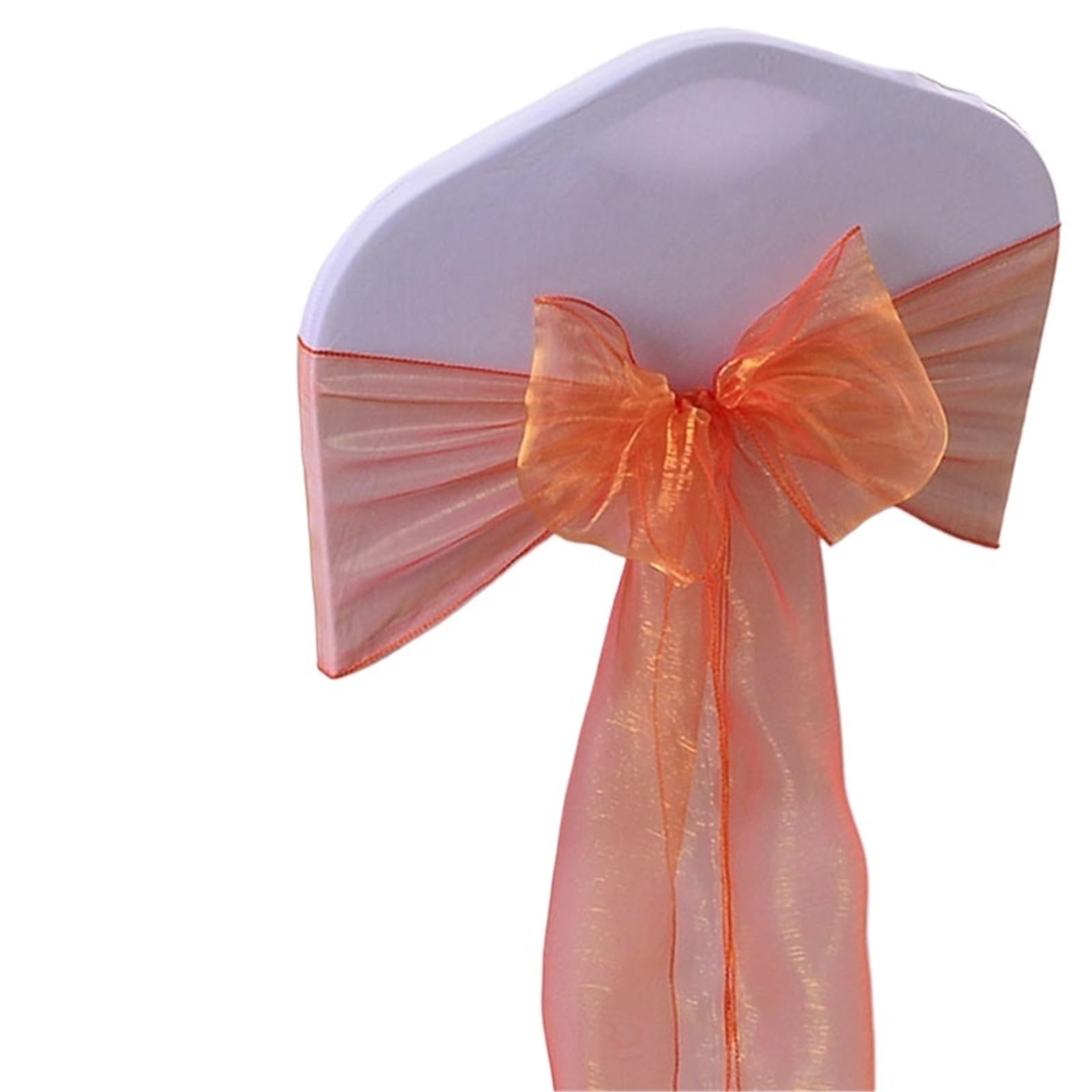 RRYPBOVG Chair Ribbon Wedding Chair Decoration Organza Sashes Knot Bands Bows For For Party Banquet Event Decors(Orange,50pcs)