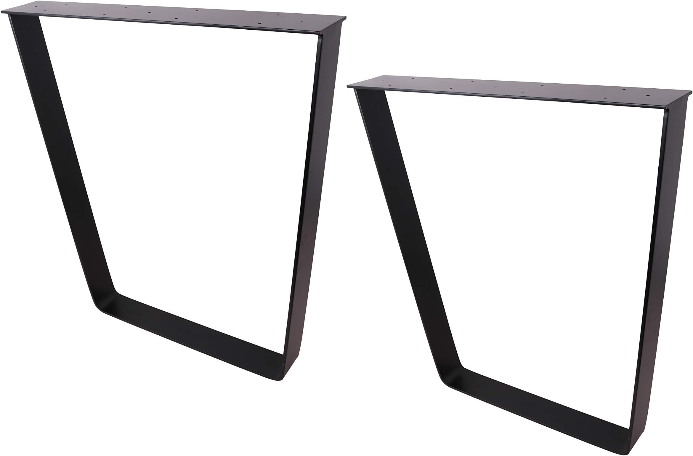 2 x 28" Trapezoid Shaped Dining Table Legs, Heavy Duty Inverted trapezoidal Steel table legs, Office Table Legs,Computer Desk Legs,Industrial kitchen table legs,Country Style Table Legs,Set of 2,Black