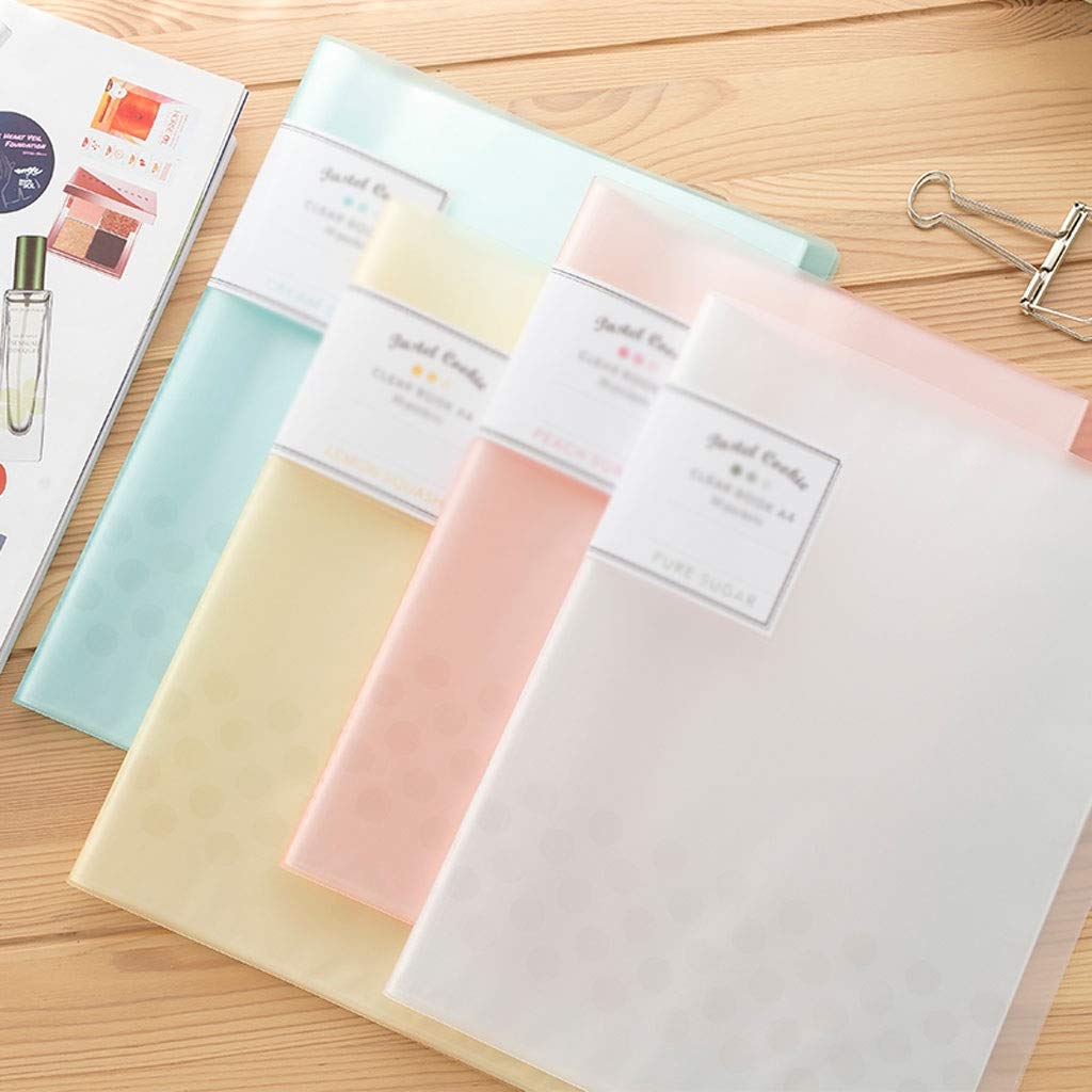 Portafoglio in plastica A4, Libro di presentazione con protezione for fogli rilegati a 10 tasche, può contenere fino a 200 pagine di carta, organizer for documenti con protezione for fogli di libri tr