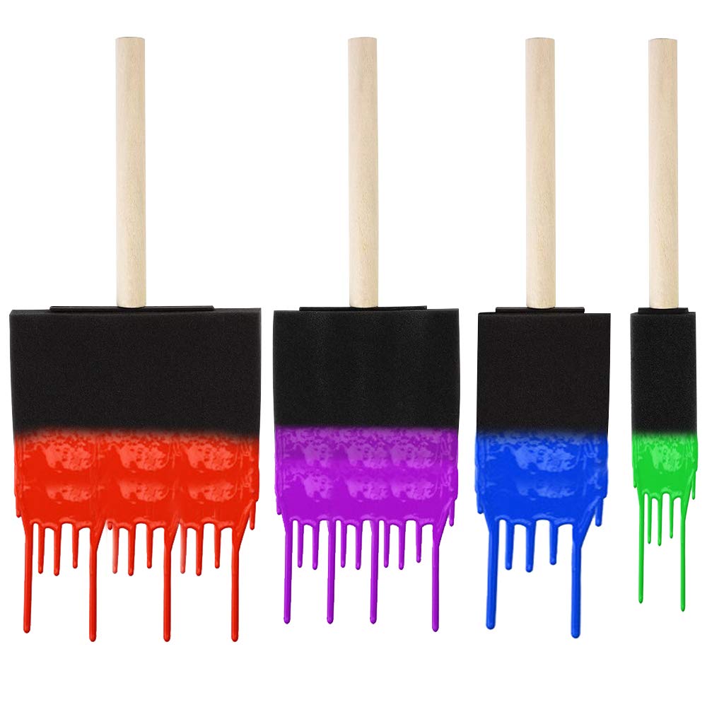 20 Pennelli In Spugna Con Manico Legno - Set Per Pittura Acrilica, Olio E Acquerello - Foto 7