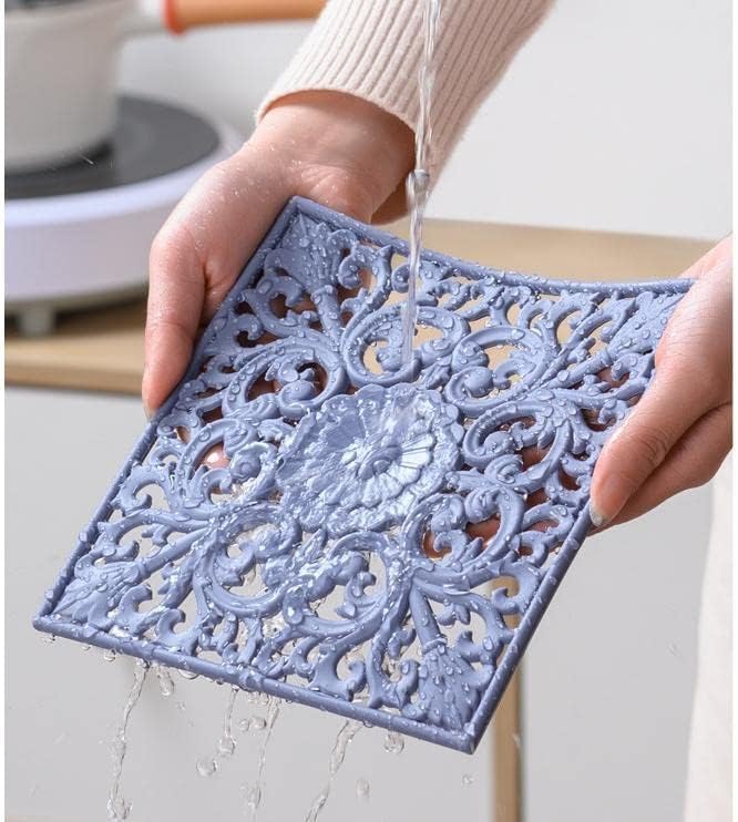 Miniatura 8 de Smithcraft Salvamanteles de silicona para platos calientes, ollas y sartenes, almohadillas calientes cuadradas para cocina, alfombrillas resistentes