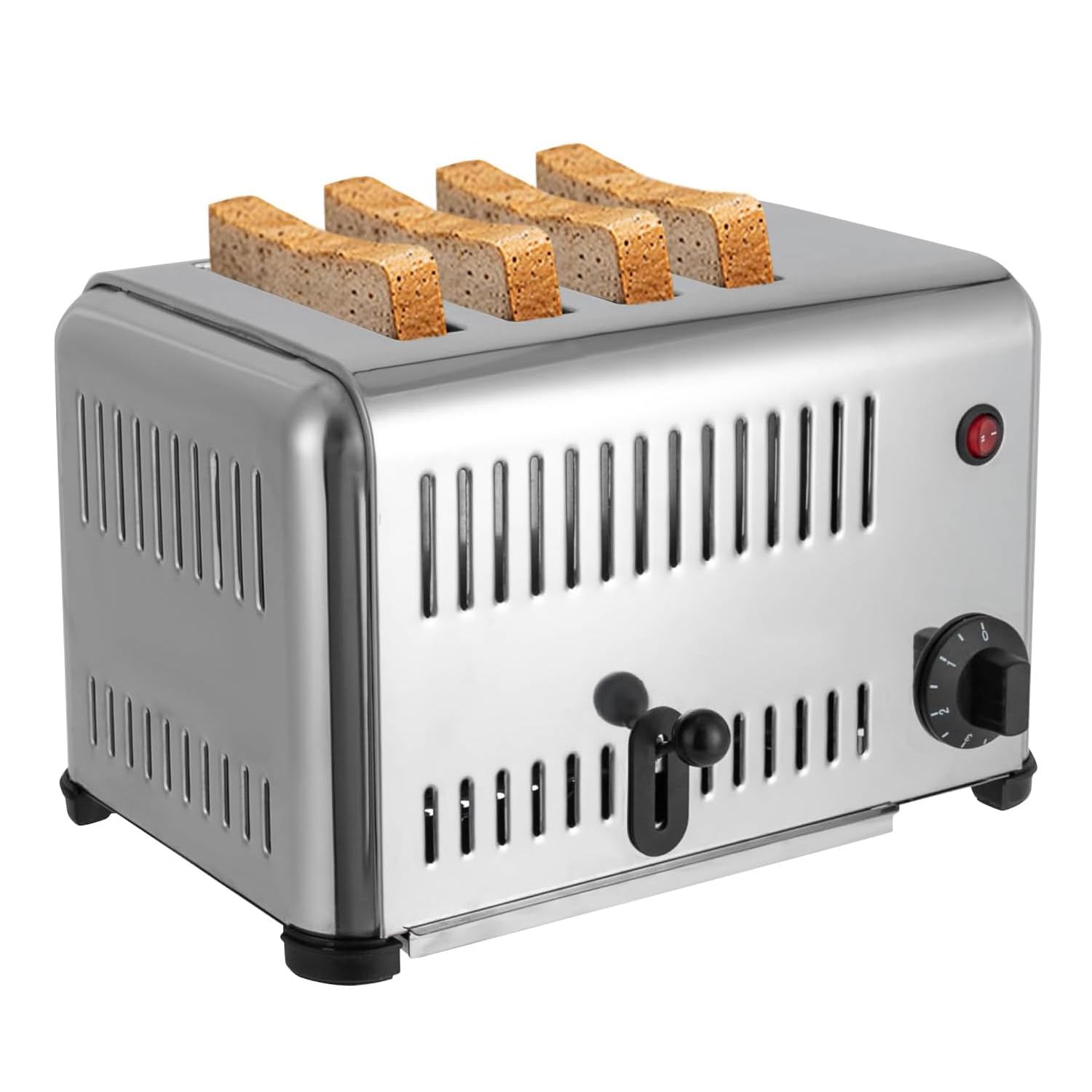 Toster na 4 kromki, 2240 W Maszyna do pieczenia chleba, Toster ze stali nierdzewnej Toster do chleba z szufladką na okruchy do tostów Kanapki Mięsne pieczenie Dom Restauracja Piekarnia Desery Sklep