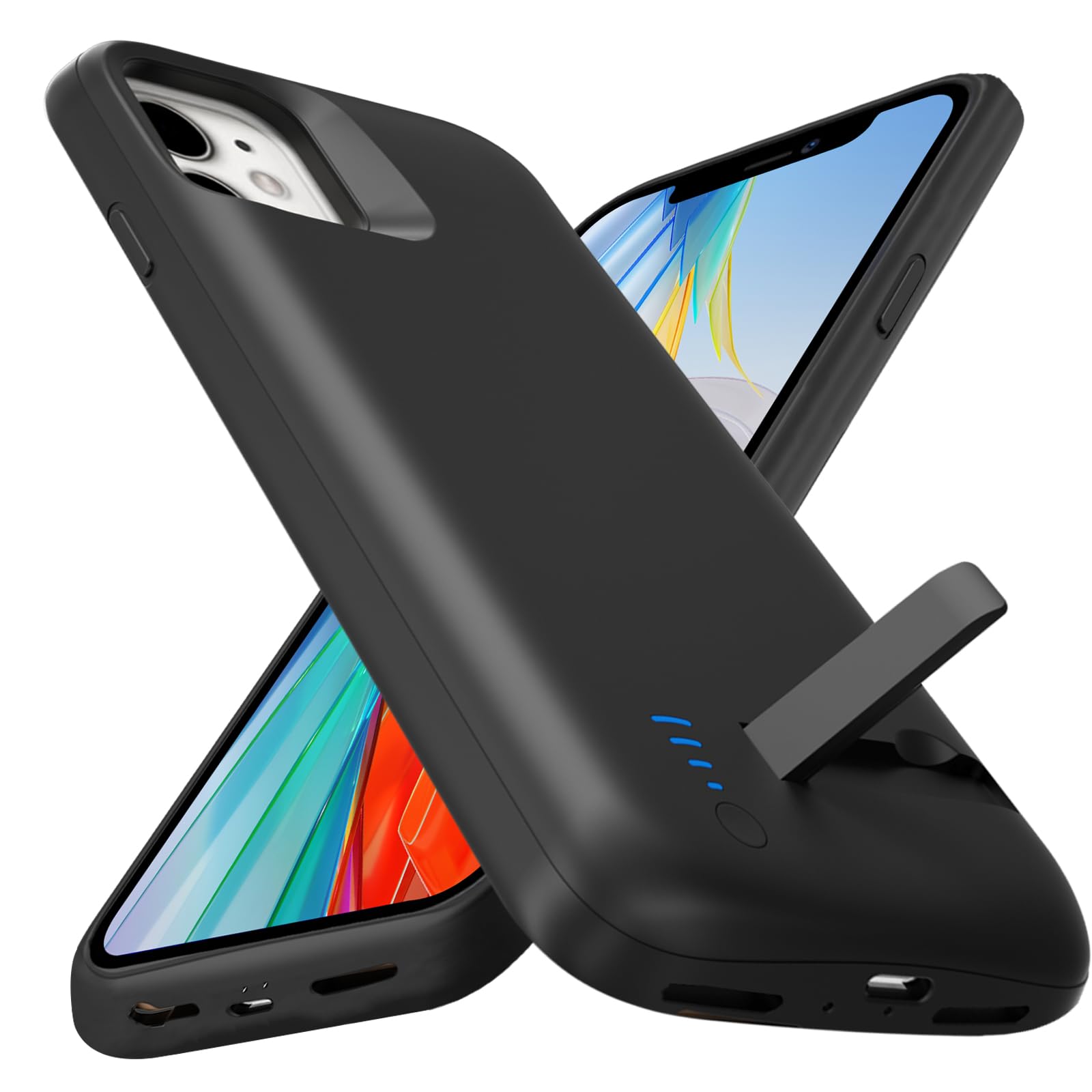 Coque de Batterie pour iPhone 11, Véritable étui de Charge Fin Rechargeable de 8500mAh, Coque de Protection Portable avec Batterie pour iPhone 11, 6,1", Noir