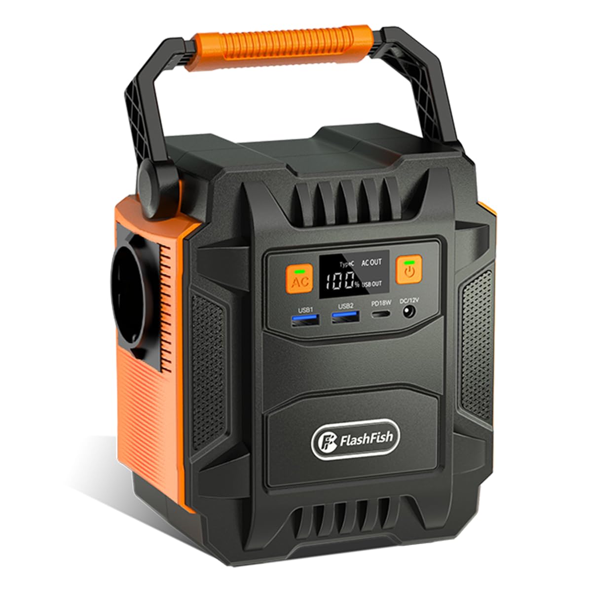 FlashFish Generateur Électrique portable 172,8 Wh, Générateur Solaire 200W/230V Batterie de Secours avec AC/DC/USB/LED, Groupe Éléctrogène Silencieux pour panne de courant à la Maison,Extérieur