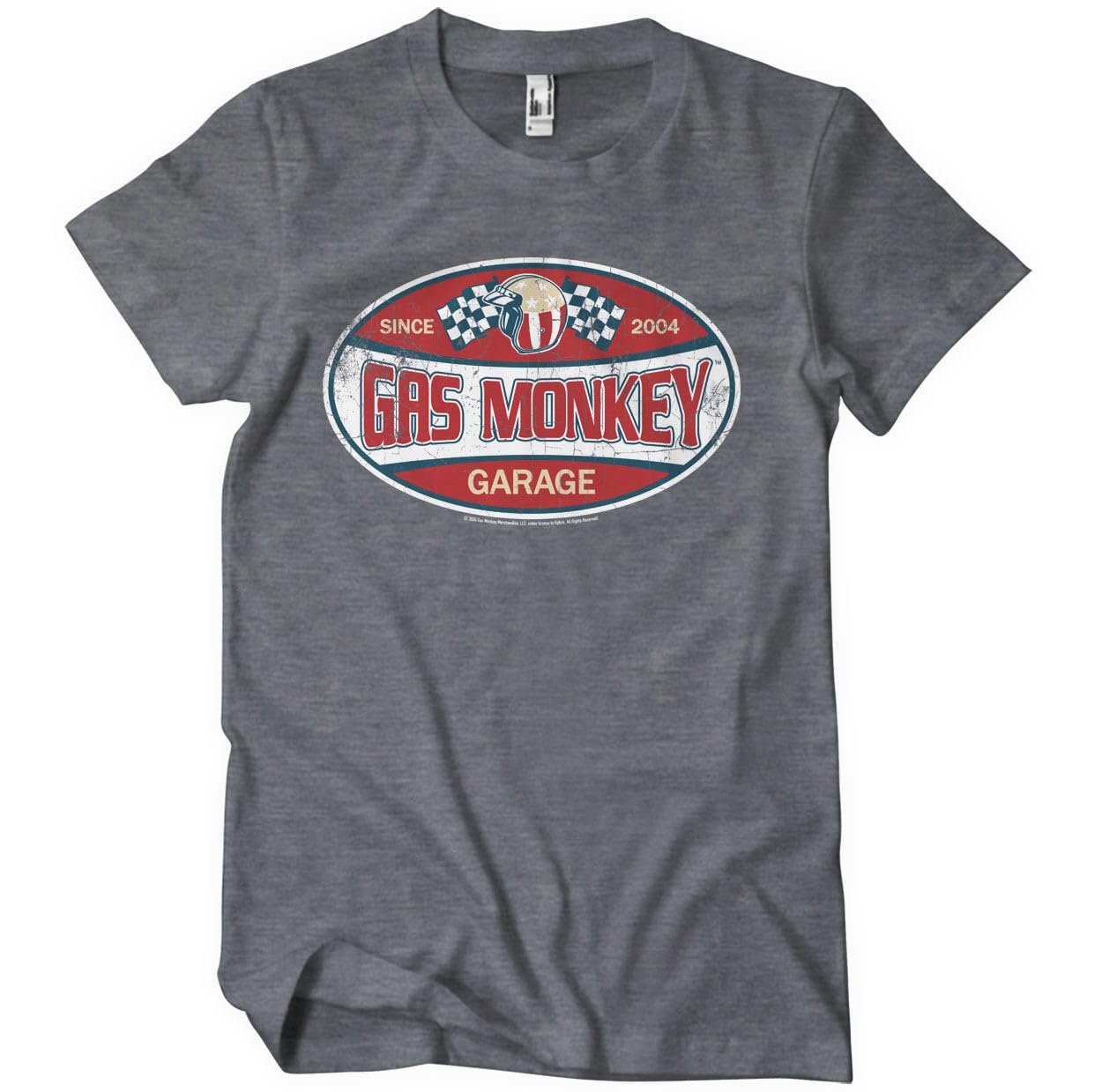 Gas Monkey Garage Officially Licensed Since 2004 Label Mens T-Shirt (Dark-Heather), Medium