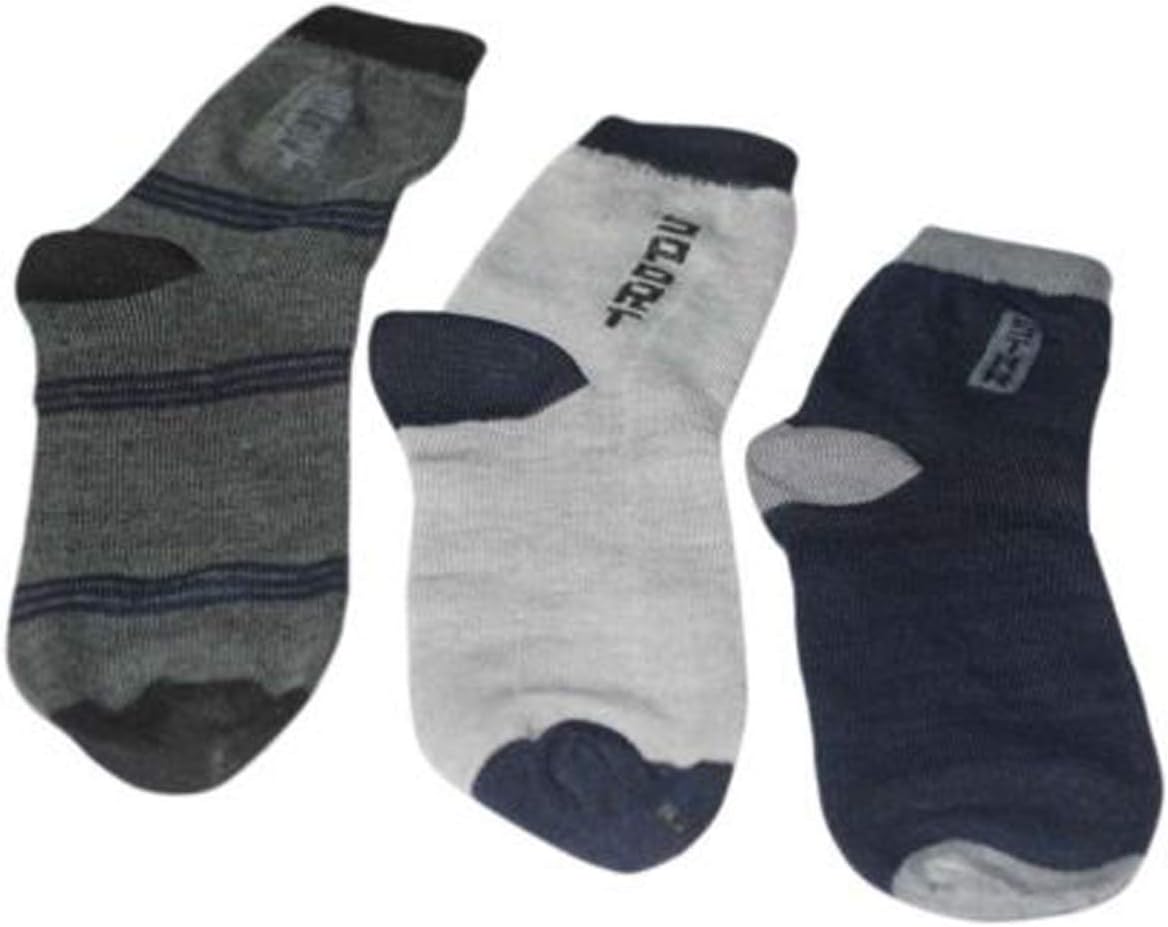 Navkar Crafts Ankle Length Cotton Socks Assorted Design Pack of 3 for Men