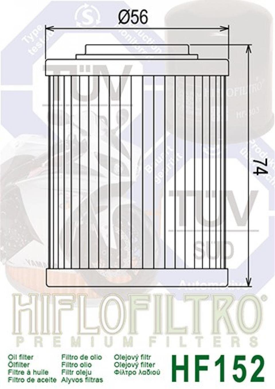 filtro olio hf152 per moto aprilia 1000 rsv factory 2000-2009 nuovo 0256187