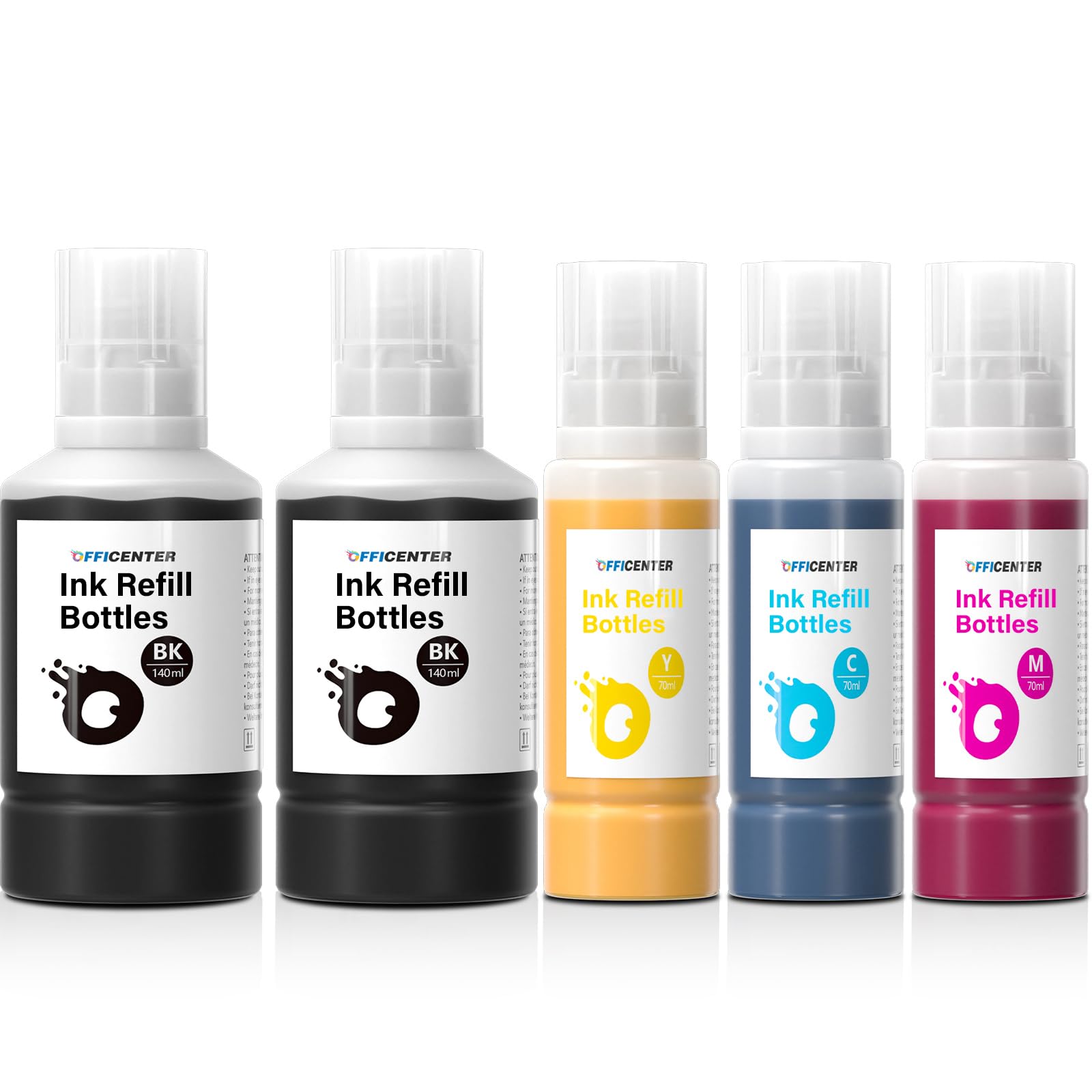 T502 502 Ink Refill Bottles for Ecotank ET2760 ET-4760 ET2750 ET-3760 ET-2850 ET-15000 ST-4000 ST-2000 ET-3710 ET-3850 ET-3750 ET-4850 ET-3830 ET4750 ET2700 ST3000 ET3700 Printer(2BK C M Y)