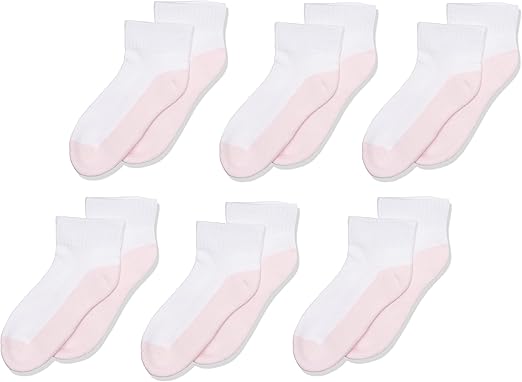 Jefferies Socks Girls 7-16 Sport Quarter Half Cushion 6 Pair Pack Socks