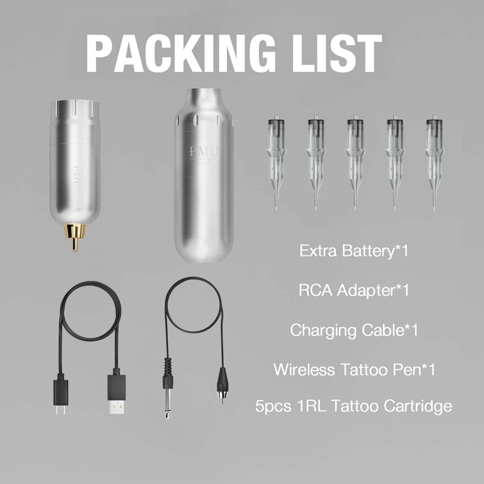 Machine Set - 902 Wireless Tattoo Machine, Rotary Adjustable Tattoo Stift, Brushless Motor Japan Imported Professional Tattoo Artist with Tattoo and Makeup Equipment